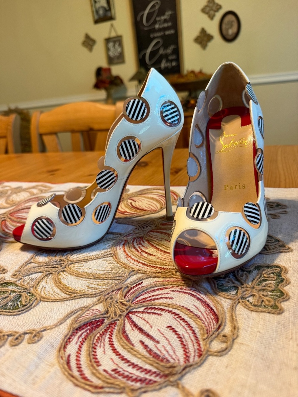 Christian Louboutin Lady Bug 120 peep toe sz 37.5 - Picture 3 of 10